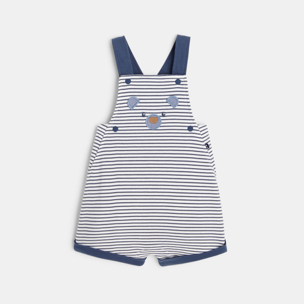 سالوبيت قصير مخطط وبودي سوت، باللون الأزرق للأولاد الصغار